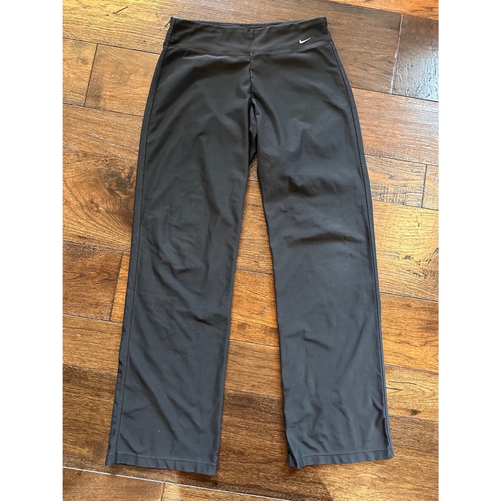 Nike Fit Dry Womens Black Straight Leg Athletic Yoga Pants Size S Small